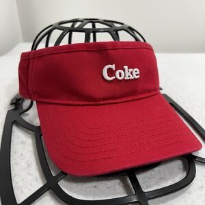 Coca-Cola Coke Adult Visor Adjustable Strapback Soda Logo Red American Needle